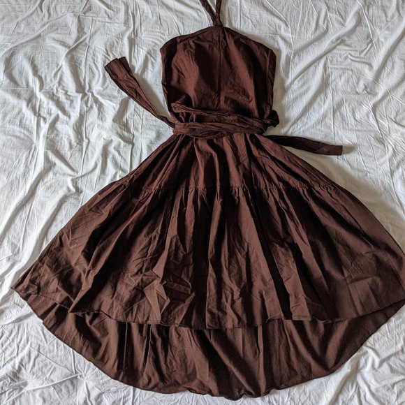 Halter Neck High-low Dress - Picture 1 of 4